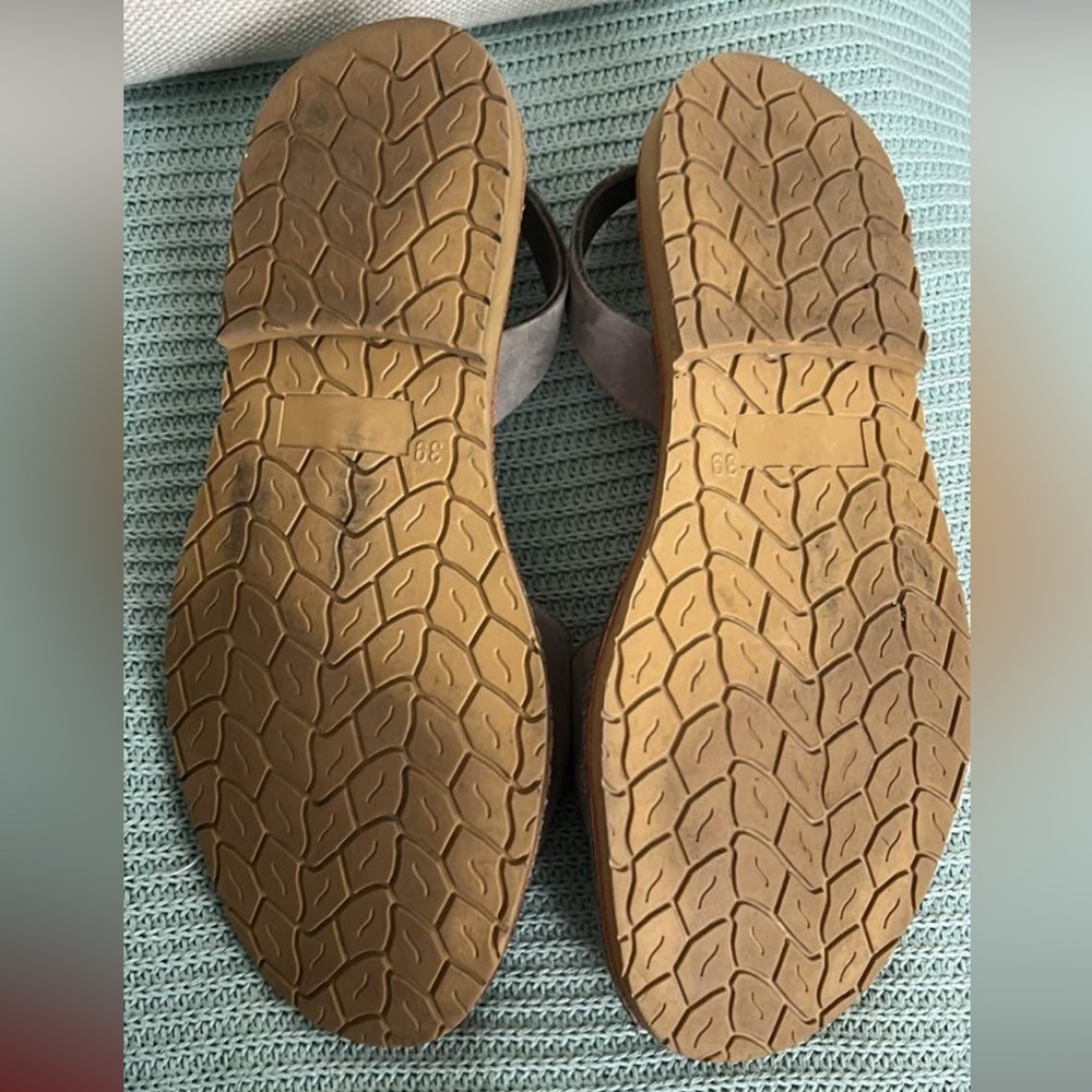 Calaxini Verano Slide Leather Sandal Sz 39/8 in Gray SPAIN - Picture 4 of 4